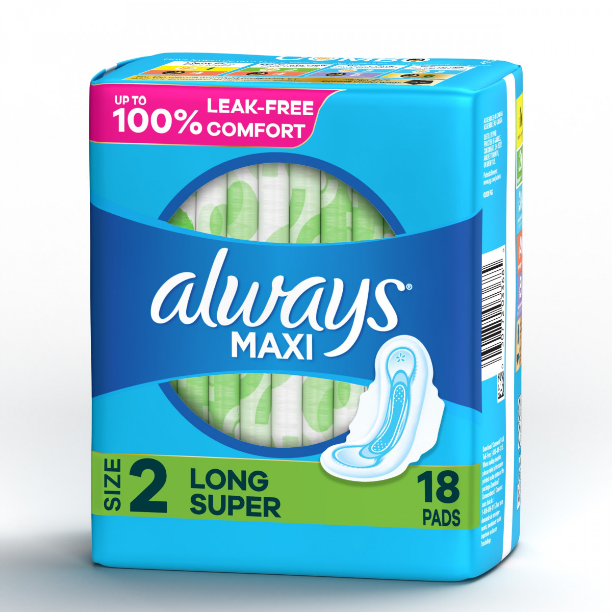 Always Maxi Pads with Wings, Size 2, Daytime Super