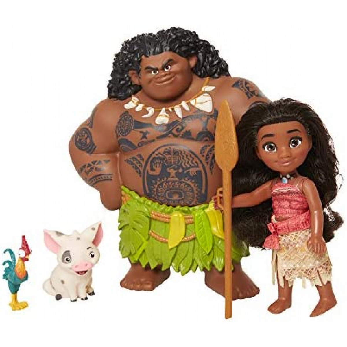 Moana Disney Doll with Maui Demigod Doll Figure, 4 Piece Little Petite  Story Telling Gift Set for Girls Ages 3 and Up
