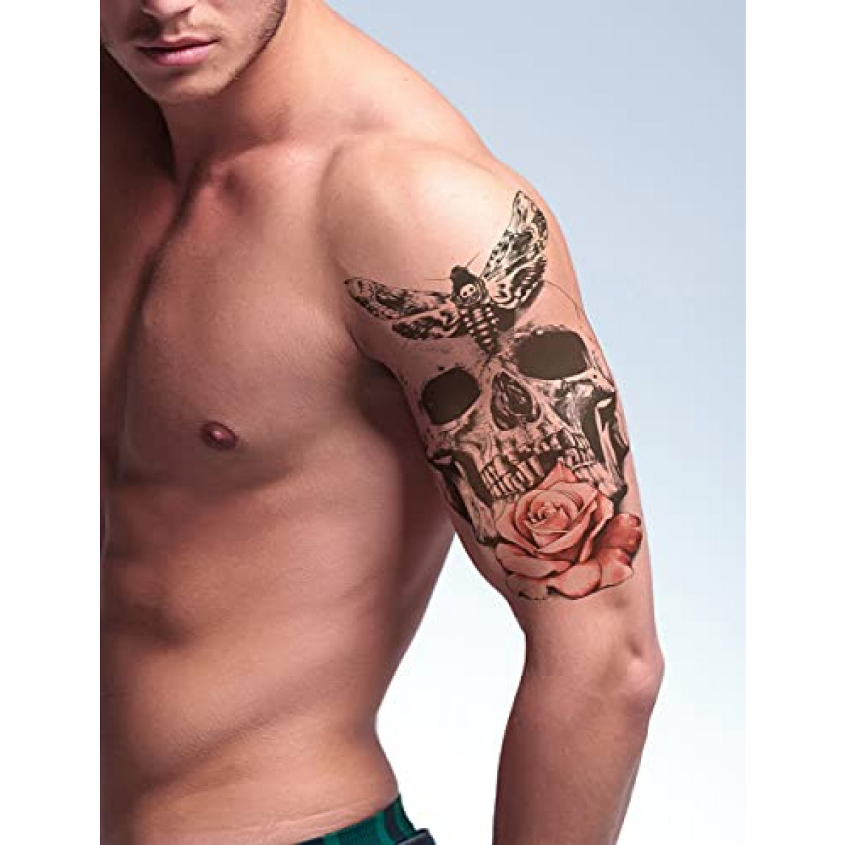 Temporary Tattoos For Men Guys Boys & Teens - Fake Half Arm