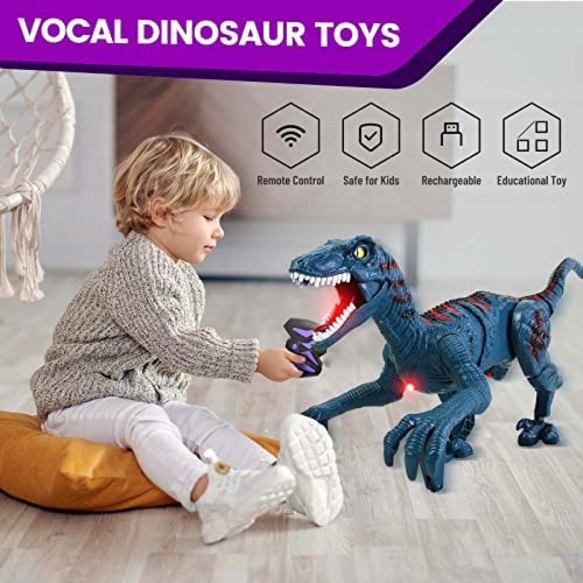 Remote Control Dinosaur Toy for Kids 5-7 8-12 - RC