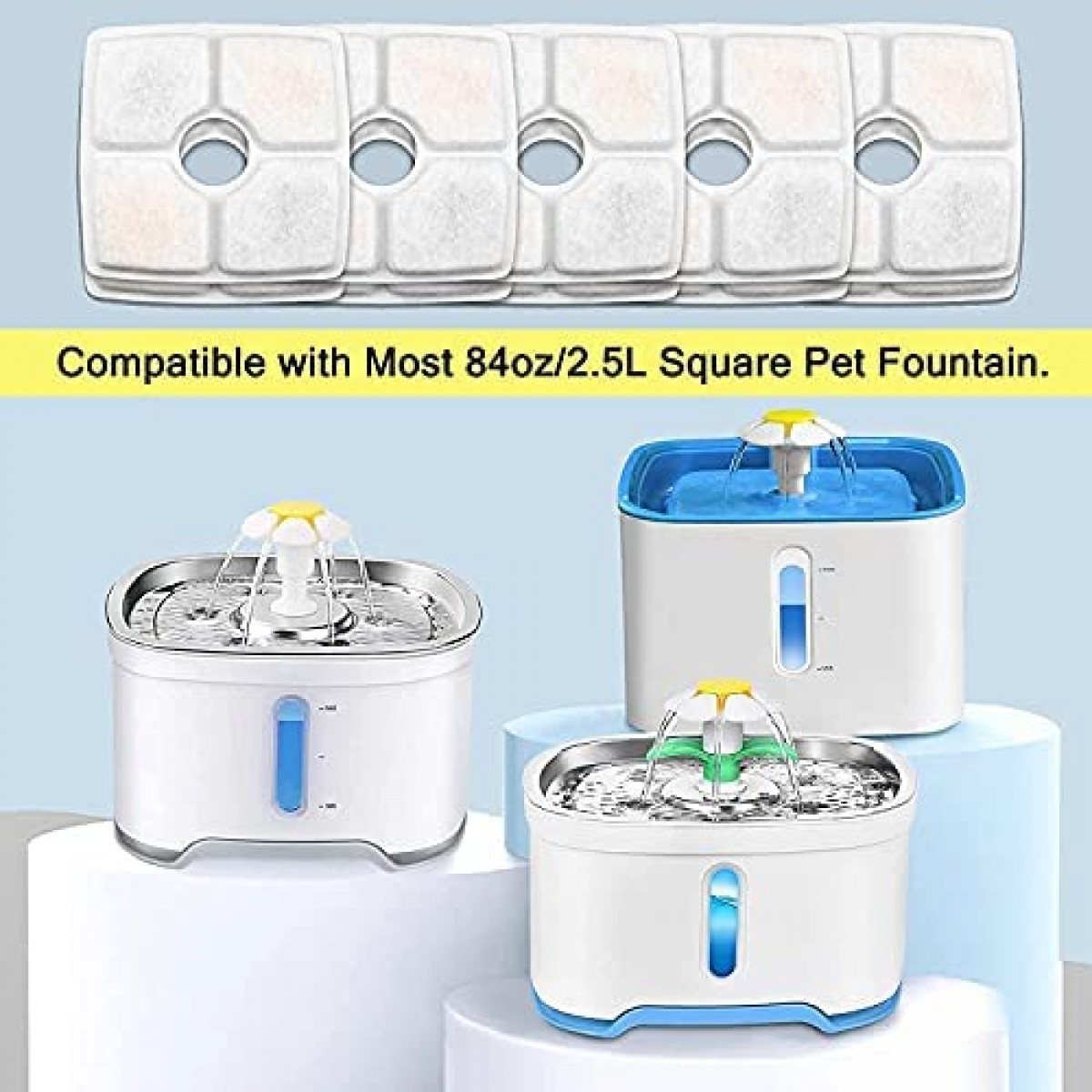 Cat Water Fountain Filters, 16 Pack / 12 Pack / 10 Pack