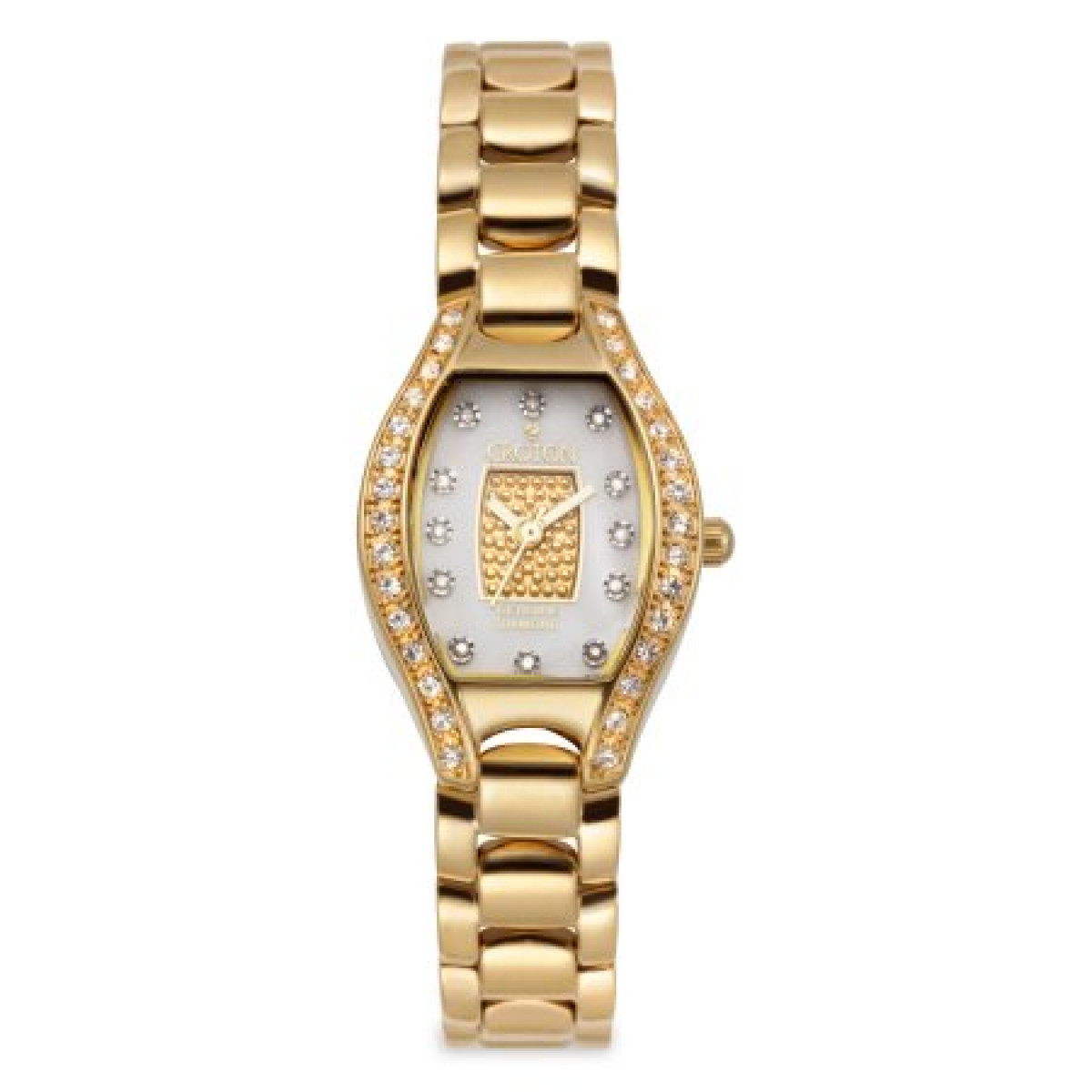 Croton Ladies Goldtone Quartz Watch with 12 Diamond