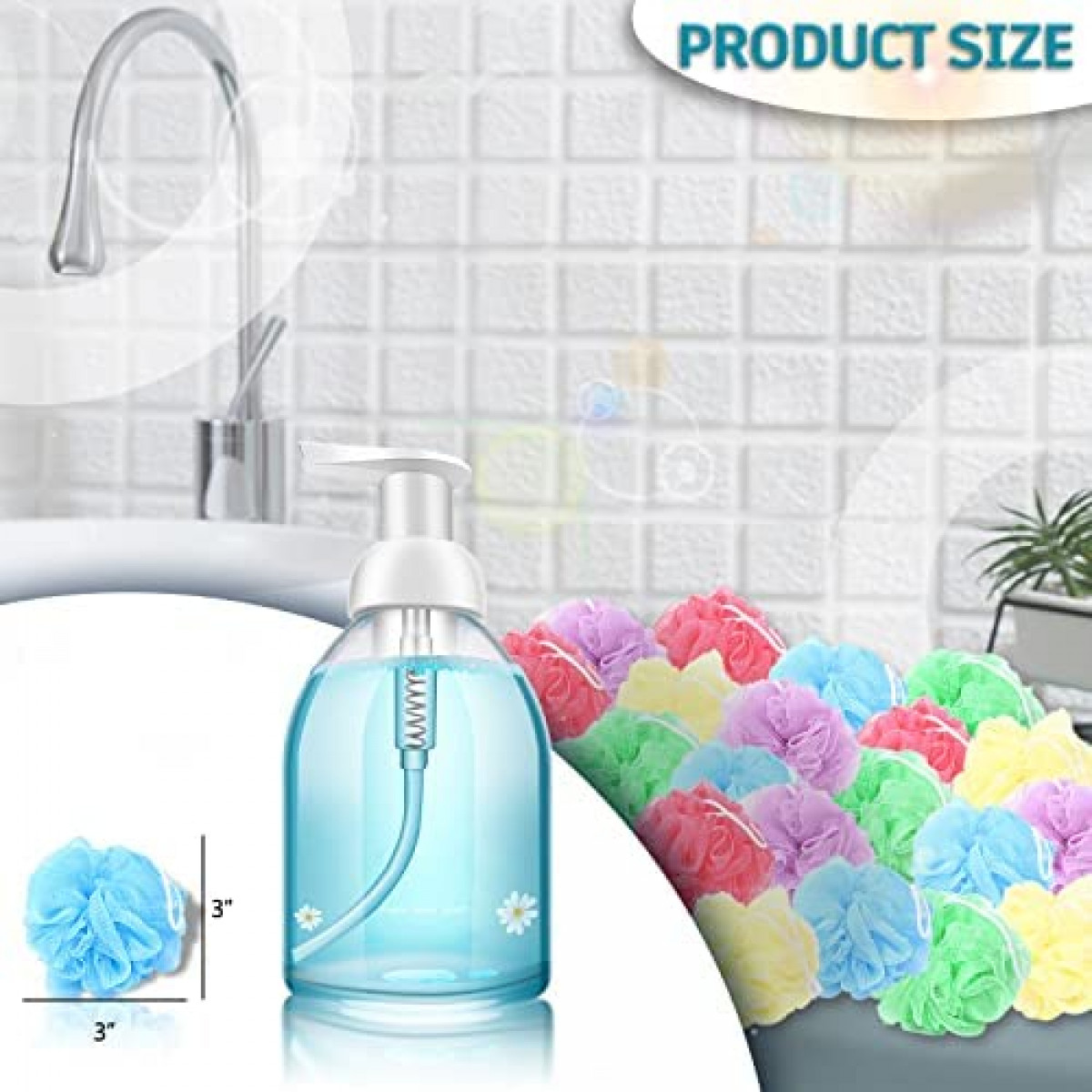 20pcs Loofahs Mini Shower Sponge Exfoliating Pouf Bath 