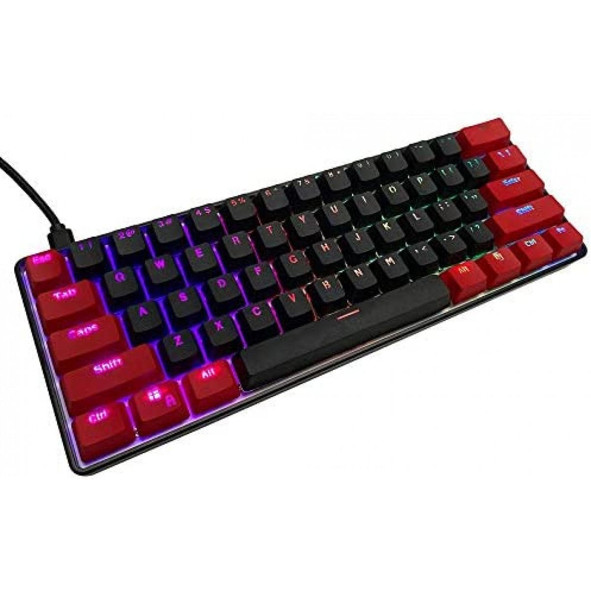 Kraken Pro 60 - BRED Edition 60% Mechanical Keyboard RGB Gaming Keyboard  (Silver Speed Switches) 
