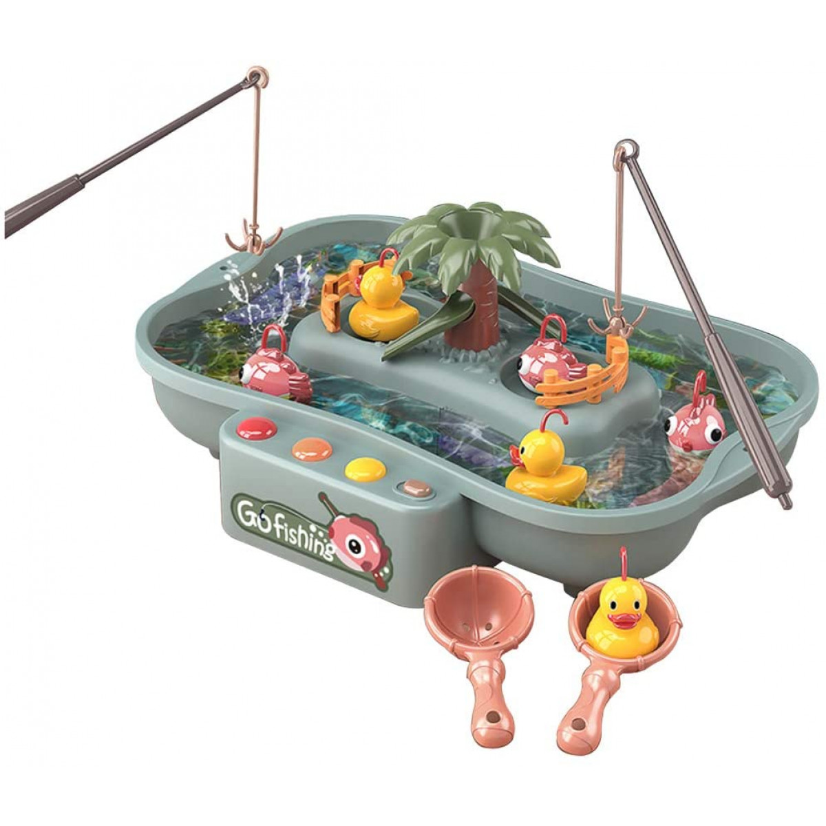 Go Fishing Game, Fishing Board Game with 6 Ducks, Water
