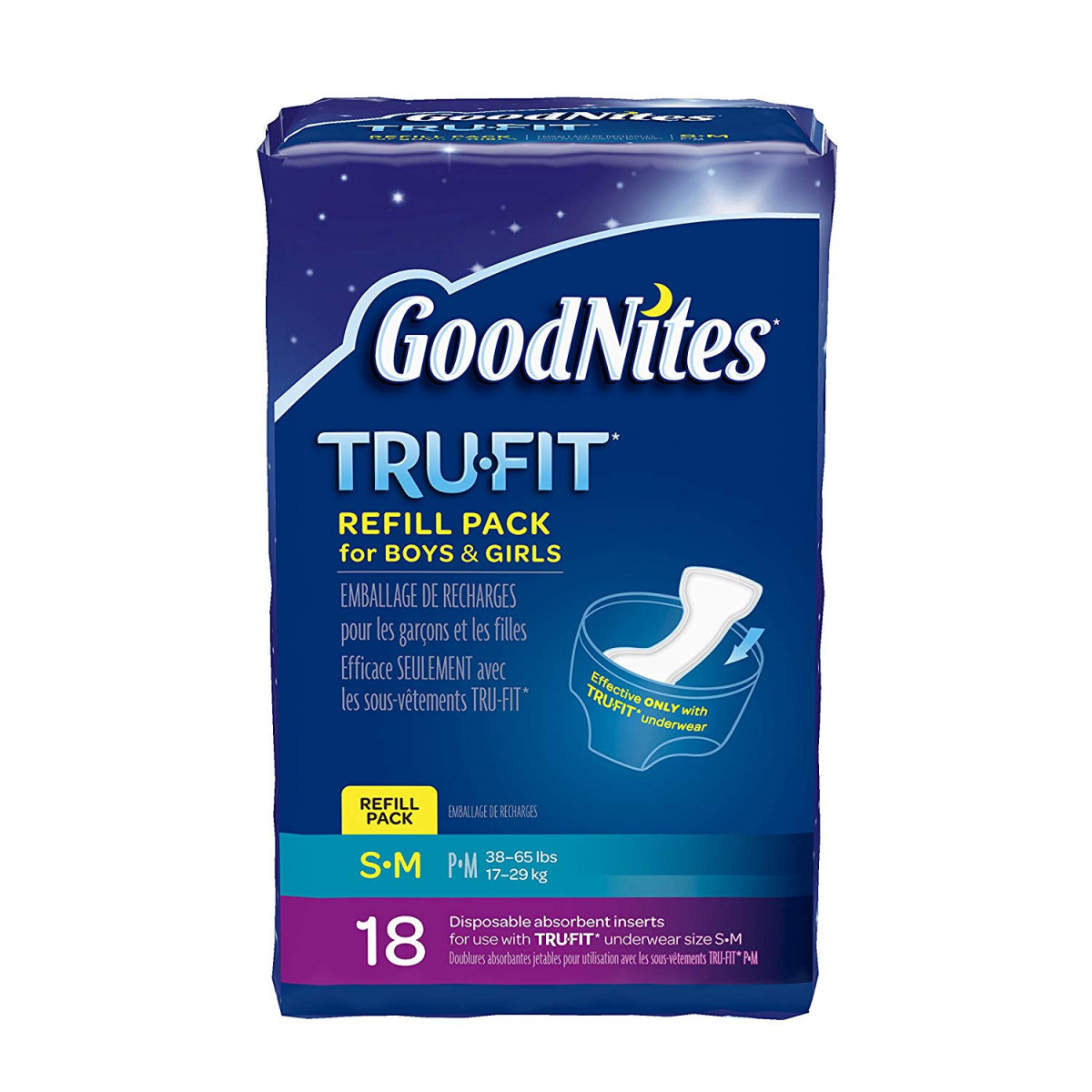 GoodNites TRUFIT Disposable Absorbent Inserts for Boys