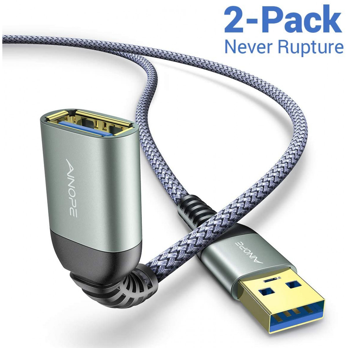 2 PACK AINOPE USB 3.0 Extension Cable Type A Male to