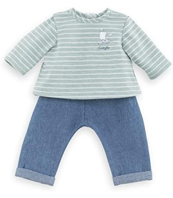 Corolle 12” Baby Doll Outfit - Loire Riverside Pants & Striped T-Shirt - Mon Premier Poupon Clothing and Accessories fit 12" Dolls, for Kids Ages 18 Months and up