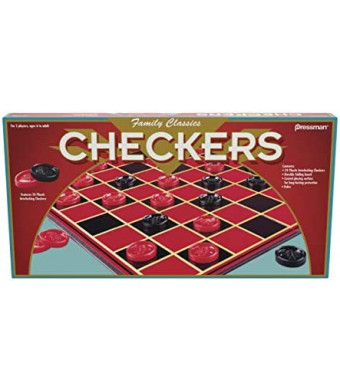 Family Classics Checkers -- With Folding Board and Interlocking Checkers by Pressman