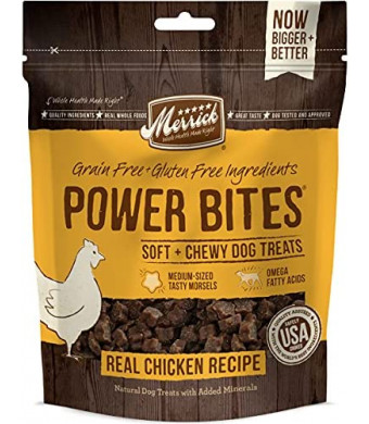 Merrick Power Bites Natural Grain Free Gluten Free Soft & Chewy Chews Dog Treats