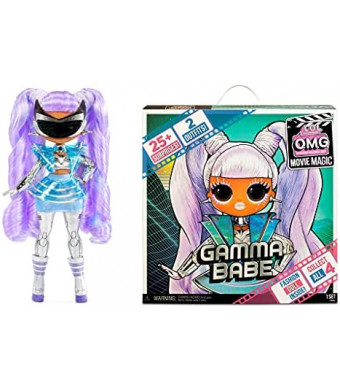 LOL Surprise OMG Movie Magic Gamma Babe Fashion Doll with 25 Surprises Including 2 Outfits, 3D Glasses, Movie Accessories, Reusable Playset– Gift for Kids, Toys for Girls Boys Ages 4 5 6 7+ Years Old