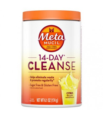 Metamucil 14 Day Cleanse, Psyllium Fiber Powder, Citrus, 30 servings