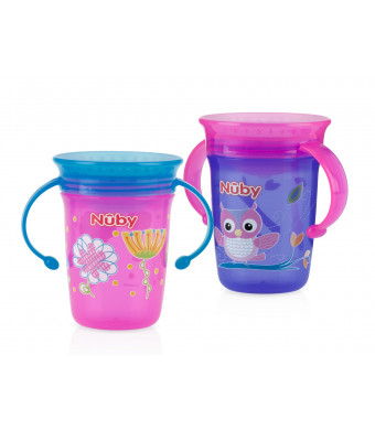 Nuby Sipeez 360 Wonder Spoutless Trainer Sippy Cup - 2 Pack