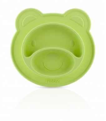 Nuby Bear Silicone Feeding Mat, Green