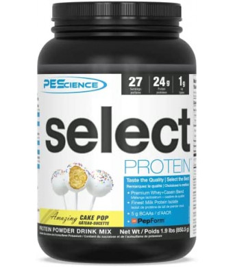 PEScience Select Low Carb Protein Powder, Cake Pop, 27 Serving, Keto Friendly and Gluten Free