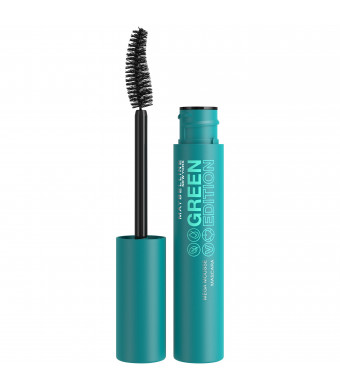 Maybelline Green Edition Mega Mousse Mascara Makeup, Blackest Black, 0.32 fl oz