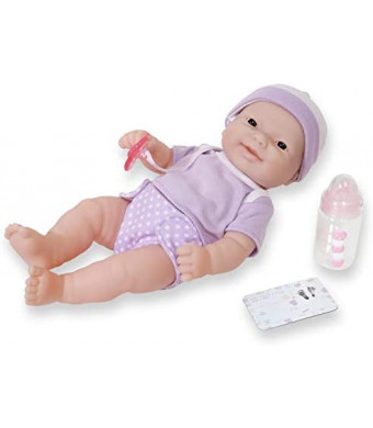 JC Toys - La Newborn Nursery | 7 Piece Doll Gift Set | 12" Life-Like Asian Doll with Accessories | Purple | Ages 2+ (18346)