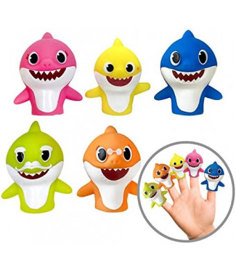 Nickelodeon Baby Shark 5 Pc Finger Puppet Set - Party Favors, Educational, Bath Toys, Story Time, Beach Toys, Playtime