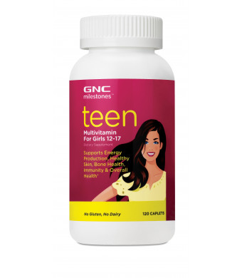 GNC TEEN GIRL MULTIVITAMIN, 120 Tablets, with Vitamin D3, Calcium, Vitamin C, Biotin, Vitamin and Mineral Support for Teenage Girls