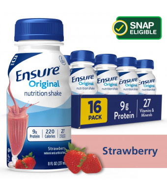 Ensure Original Nutritional Drink, Strawberry, 8 fl oz, 16 Count