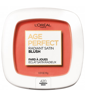 L'Oreal Paris Age Perfect Radiant Satin Blush with Camellia Oil, Marigold, 0.31 oz