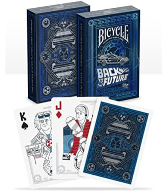 Bicycle Back To The Future Playing Cards 1 Pack, Premium, Foil, Metallic , Blue