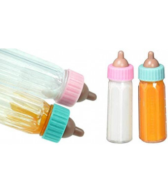 JA-RU Magic Baby Doll Bottles Milk Bottle and Juice Bottle, Great Baby Doll Accessories. Set with 2 Bottles. 701-1