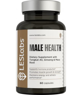 LES Labs Male Health – Hormone Production, Strength & Vitality – Tongkat Ali, Ginseng, Maca & Boron – 60 Capsules