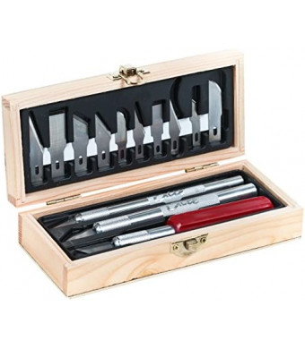 Excel Blades Sharp Hobby Knife Set, Precision Cutting Tool Set for Vinyl, Paper, Wood, Leather, Craft Knife Bulk Set Includes Light To Heavy Duty Knives and 13 Blades