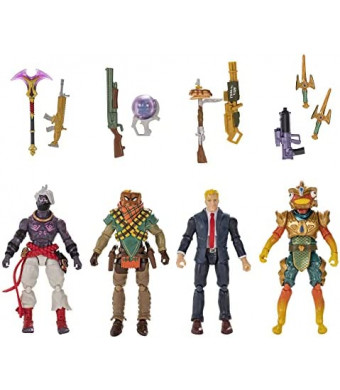 Fortnite Solo Figures Squad Mode, Four 4-inch Highly Detailed Figures with Weapons and Harvesting Tools