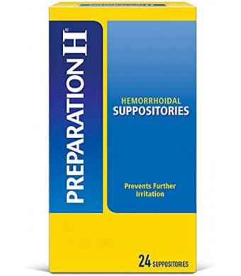 Preparation H Hemorrhoid Suppositories for Itching and Discomfort Relief -24 Count