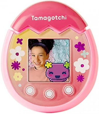 Tamagotchi 42901 Bandai Pix-The Next Generation of Virtual Reality Pet with Camera, Games and Collectable Characters-Floral, Pink