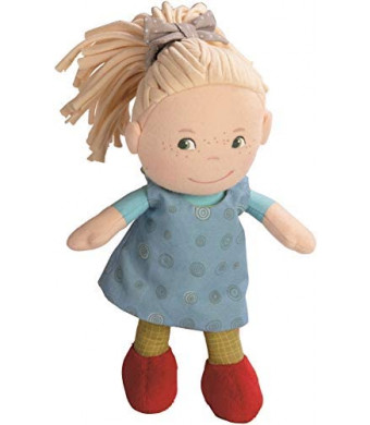 HABA Soft Doll Mirle 8" - First Baby Doll with Blonde Pony Tail for Ages 6 Months +