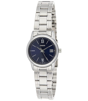 Casio LTP-V002D-2B3 Women's Standard Stainless Steel Blue Dial Date Watch