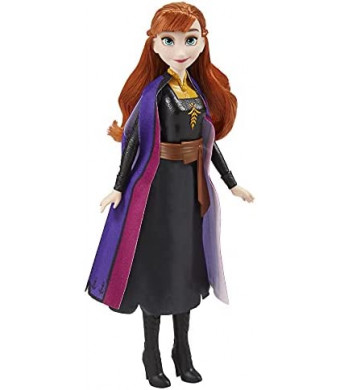 Disney Frozen 2 Frozen Shimmer Anna Fashion Doll, Skirt, Shoes, and Long Red Hair, Toy for Kids 3 Years Old and Up , Black