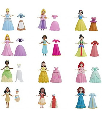 Disney Princess Secret Styles Royal Ball Collection, 12 Disney Princess Small Dolls with Dresses, Toy for Girls Ages 4 Years and Up (Amazon Exclusive)