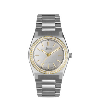 Accurist Ladies Origin 32mm Quartz Watch in Silver with Analogue Display, and Stainless Steel Bracelet 70016