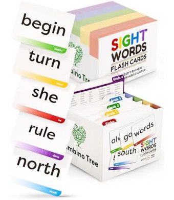 Sight Words Flash Cards Kindergarten 1st - 4th Grade Education - 600 Words from Dolch's and Fry's Sight Word List on Thick Durable Large Flash Cards with Sorting Corner and 18 Learning Mini Games