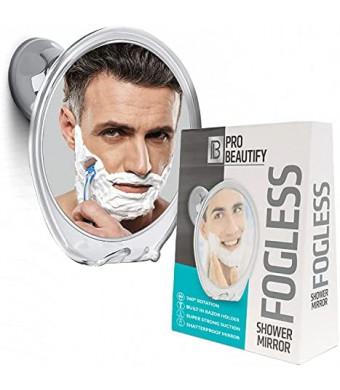 Probeautify Fogless Shower Mirror for Shaving - Strong Suction, Razor Holder & 360 Degree Rotation Shower Shaving Mirror - Fog Free Mirror for Shower & Shaving Mirror - Men & Women