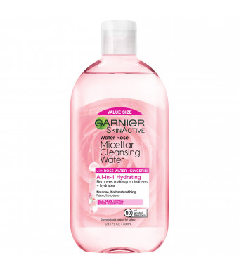 Garnier SkinActive Micellar Water Rose Cleansing Water, Hydrating, 23.7 fl. oz.