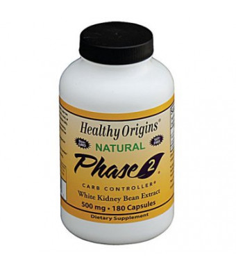 Healthy Origins Phase 2 White Kidney Bean Extract, 500mg, Capsules, 180 ea