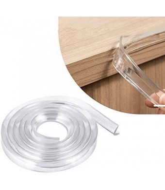 Corner Protectors Strip Clear Transparent, E-PRONSE 6M/20FT Furniture Table Edge Protectors Soft Silicone Bumper Strip with 14M Strong Adhesive Tape for for Cabinets, Tables, Drawers