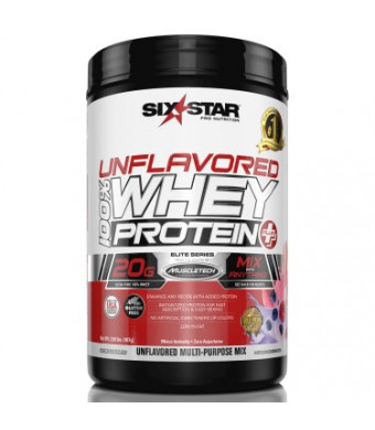 Six Star Pro Nutrition Elite Series 100% Whey Protein Powder, Unflavored, 20g Protein, 2 Lb