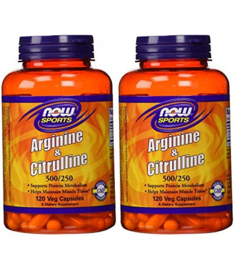 Arginine & Citrulline 500/250mg - 120 Capsules (2 Pack)