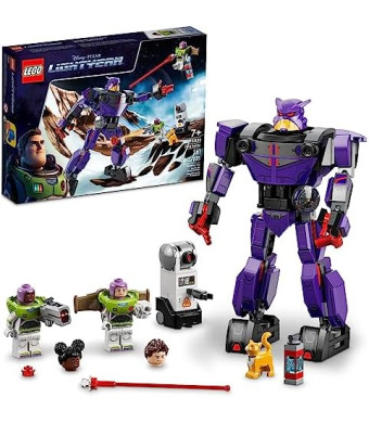 LEGO Disney and Pixar’s Lightyear Zurg Battle 76831 - Buildable Robot Toy with Mech Action Figure, Buzz Minifigure with Laser and Jetpack, Great Gift for Boys, Girls, and Kids Ages 7+