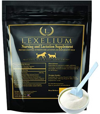 Lexelium Nursing Supplement and Vitamins for Nursing Dogs and Cats - Nursing, Lactation and Recovery Supplement for Breeders - Muscle & Mental Development for Puppies and Kittens - 200g