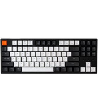 Keychron C1 Mac Layout Wired Mechanical Keyboard, Gateron G Pro Brown Switch, Tenkeyless 87 Keys ABS keycaps Computer Keyboard for Windows PC Laptop, White Backlight, USB-C Type-C Cable