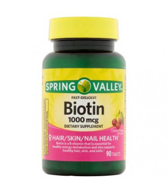 Spring Valley Biotin Fast Dissolve Tablets, 1000 mcg, 90 Ct