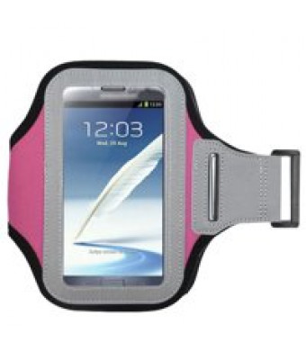 MUNDAZE Pink Exercise Running Fitness Armband For Samsung Galaxy S5 / S6 / S7 / S8 / S6 Active / S5 Active Phone