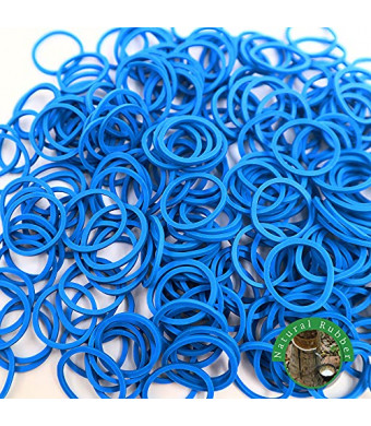 Rubber Bands 1000 Pcs Mini Size No Break & Damage Stretchy Elastic Premium Quality Made in Vietnam Hair Ties (Blue - 4 Pack of 250 Pcs)